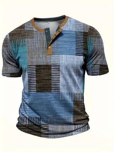 CHARACTER | Unique Patchwork Henley Shirt