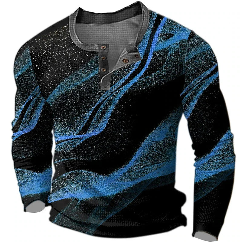 VIVID | Elegant Color Block Henley Shirt