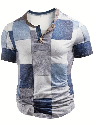 CHARACTER | Unique Patchwork Henley Shirt