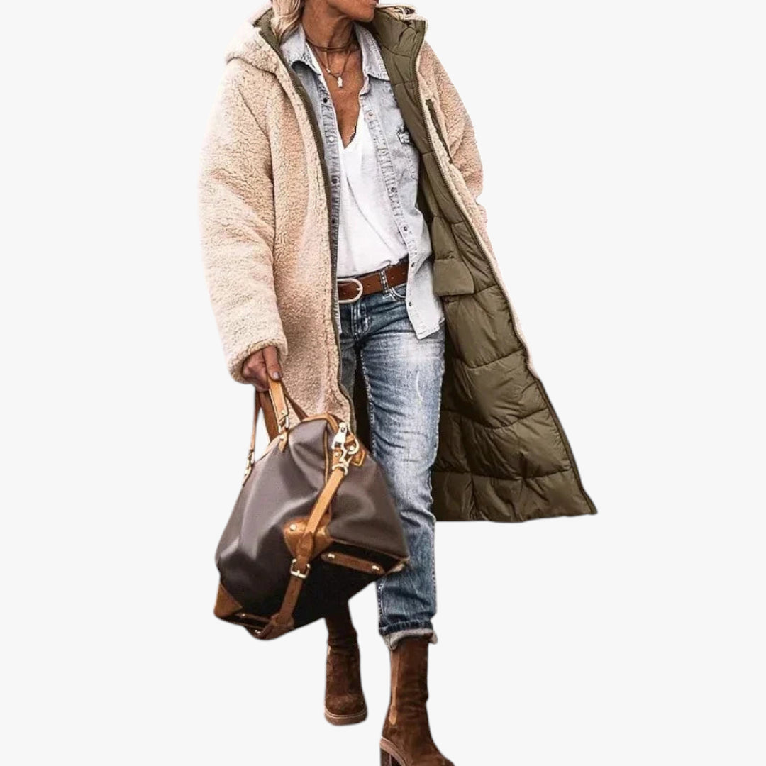 Dame quiltet frakke | lang