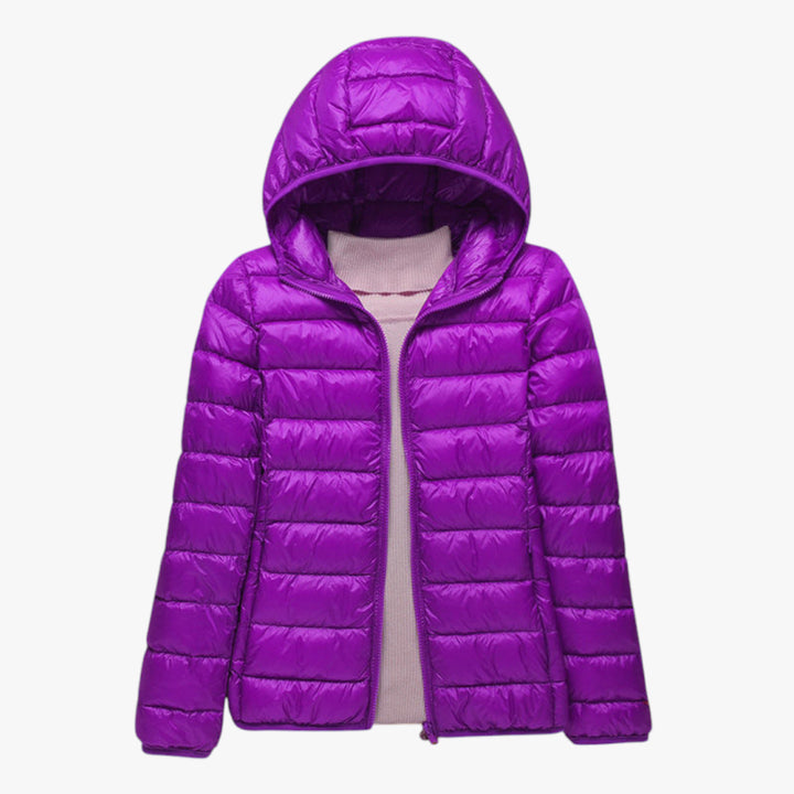 Dame quiltet hætte jakke | Vinterjakke