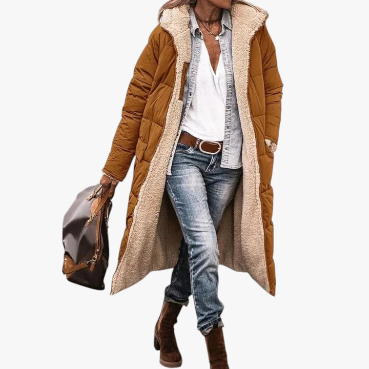 Dame quiltet frakke | lang