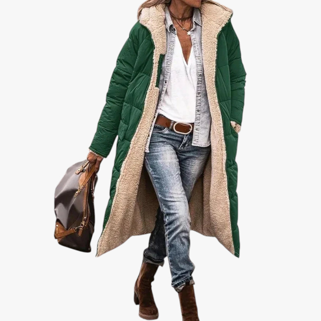 Dame quiltet frakke | lang