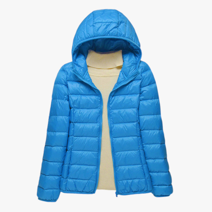 Dame quiltet hætte jakke | Vinterjakke