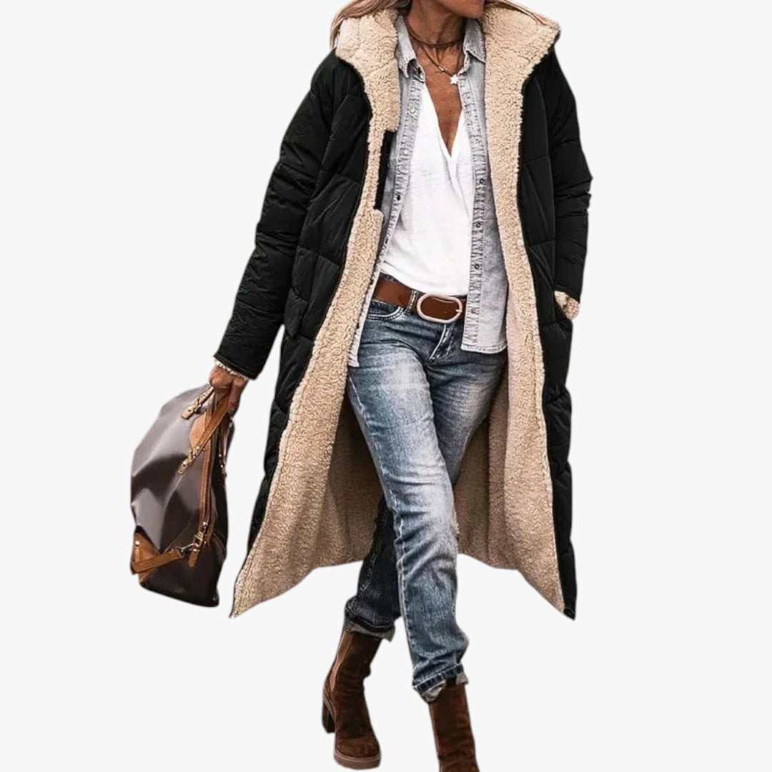 Dame quiltet frakke | lang