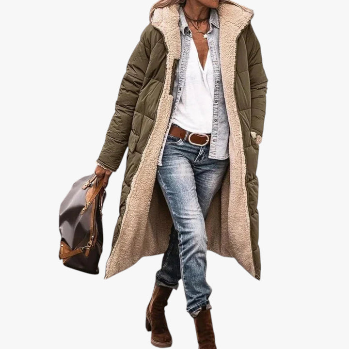 Dame quiltet frakke | lang